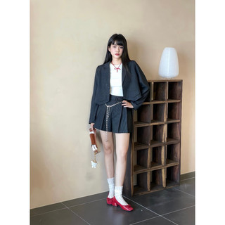 Blazer croptop tà nhọn