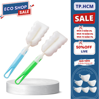 Cây cọ rửa cốc, ly , bình sữa mút tiện dụng, que rửa cốc bọt biển