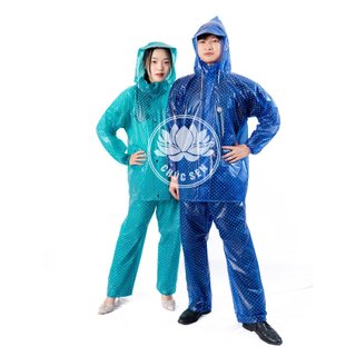 MÃ 03- - ÁO MƯA BỘ CHÚC SEN - HOA TIẾT KIM CƯƠNG - CHỐNG THẤM TUYỆT ĐỐI - CAO CẤP