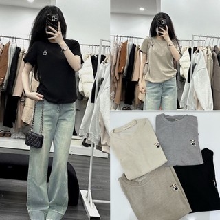 [HÀNG L1] Áo thun chất  thun LOGO THÊU CHÓ basic