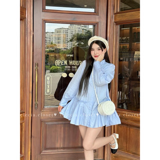 Váy sơ mi cổ tàu Babydoll 3 màu siêu hot hit 🖤