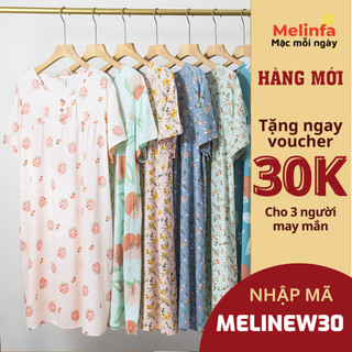  Váy đầm ngủ cộc tay dáng dài, mặc nhà hàng ngày, chất liệu cotton mềm mại thoáng mát mã VAV0508