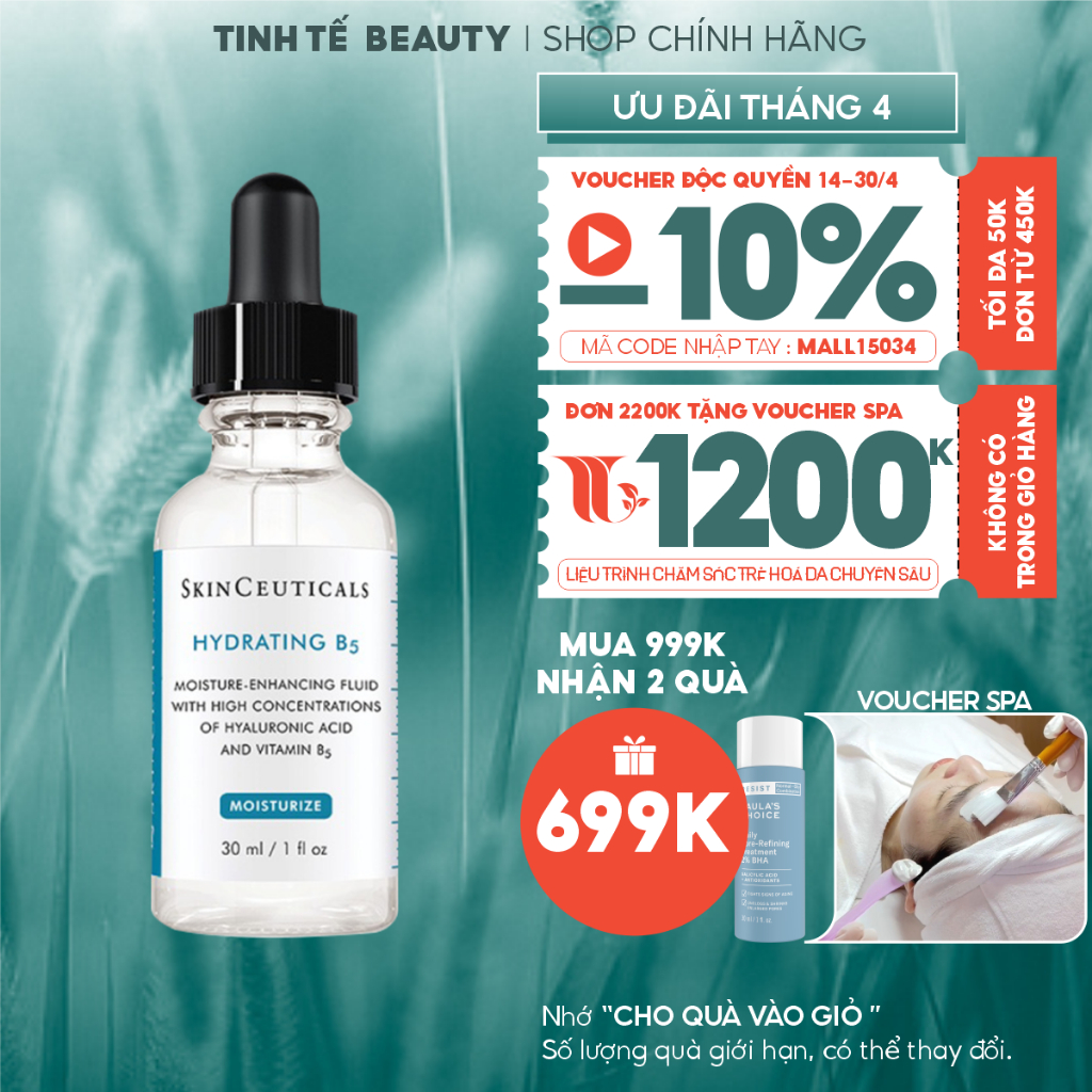 Tinh chất B5 phục hồi da, giúp cấp ẩm và hỗ trợ tái tạo da Skinceuticals Hydrating B5 30ml