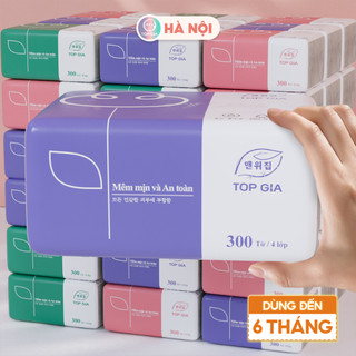Giấy ăn rút gấu trúc, combo 30 bịch khăn giấy Togia 3 màu từ bột gỗ cao cấp siêu dai và mềm mịn