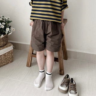 Quần short thô mềm màu nâu cho bé