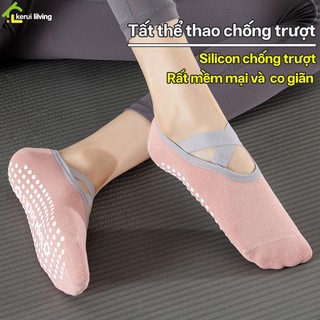 Vớ chống trượt DION, Tất vớ quai chéo đính silicon tăng độ bám chống trơn trượt phù hợp tập yoga