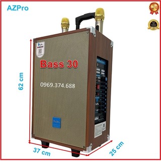 Loa kéo bluetooth chính hãng azpro,az-12, bass 30 thùng gỗ cao cấp