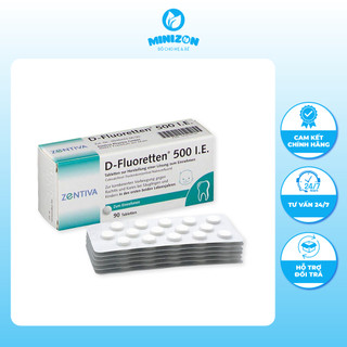 Vitamin d fluoretten 500 i.e của đức dạng viên hộp 90 viên | minizon kids