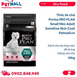 Thức ăn chó Purina PRO PLAN Small Mini Adult Sensitive Skin Coat 10kg - Dành cho da nhạy cảm dễ dị ứng giống chó nhỏ