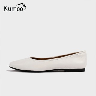 Giày Búp Bê Nữ KUMOO BB-KUMO-004-C Màu Trắng Da Nappa Mềm Mại, Thoáng Mát, Giữ Form Cực Tốt