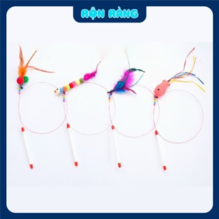 Cần câu mèo dây thép, cần câu mèo gỗ lông vũ chuông lục lạc