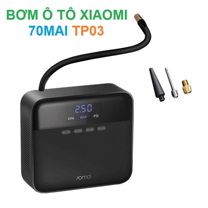 Máy bơm lốp xe ô tô 70Mai TP03 Air Compressor Lite TP03 TỰ NGẮT độ ồn thấp mã lực lớn - Có đồng hồ hiển thị Áp suất