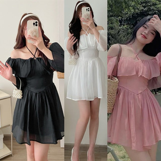 [SHOPPUMI] Đầm voan trễ vai 3 màu SM Pumi 15774
