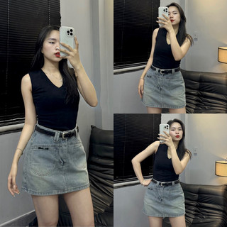 Chân Váy Jeans Nữ May Túi Kiểu Mã10