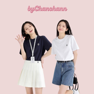 (SẴN) Áo phông DESSUU ngắn tay form basic chữ thêu trước ngực ByChanChann