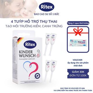 Gel Bôi Trơn RITEX KINDERWUNSCH Hỗ Trợ Mang Thai Tự Nhiên Lẻ 4 Tuýp Gel Tạo Môi Trường Tăng Khả Năng Thụ Thai