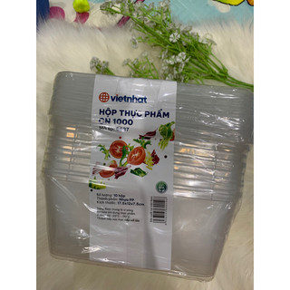Set 10 hộp nhựa việt nhật đựng thực phẩm hình chữ nhật 1000ml
