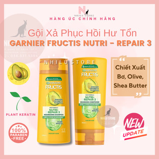 Bộ Đôi Gội Xả Phục Hồi Hư Tổn chiết xuất Bơ Garnier Fructis Nutri Repair 3