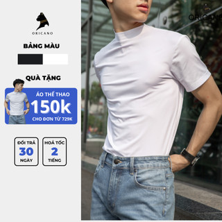 Áo Thể Thao Nam Màu Đen Trắng ORICANO Cao Cổ Co Giãn X12 Form Ôm Body Gym Work Out Chạy Bộ Hoặc Đá Bóng