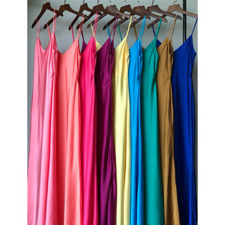 Váy lụa 2 dây basic (không kèm cài hoa)