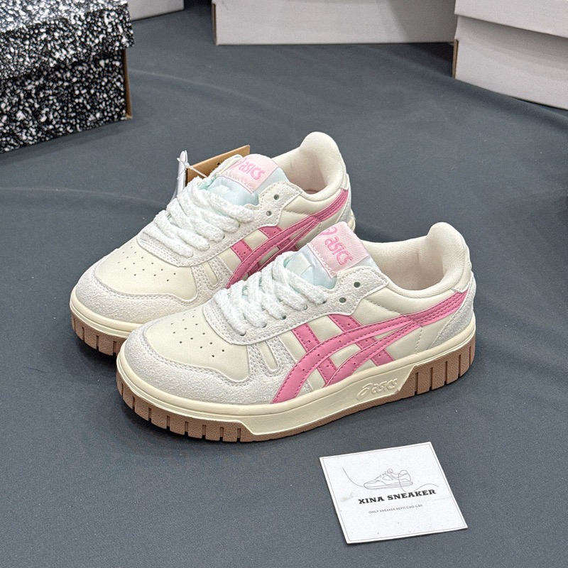 Asics Hồng nữ, Giày thể thao Asics kẻ hồng fullbox ảnh xina chụp kèm bbv