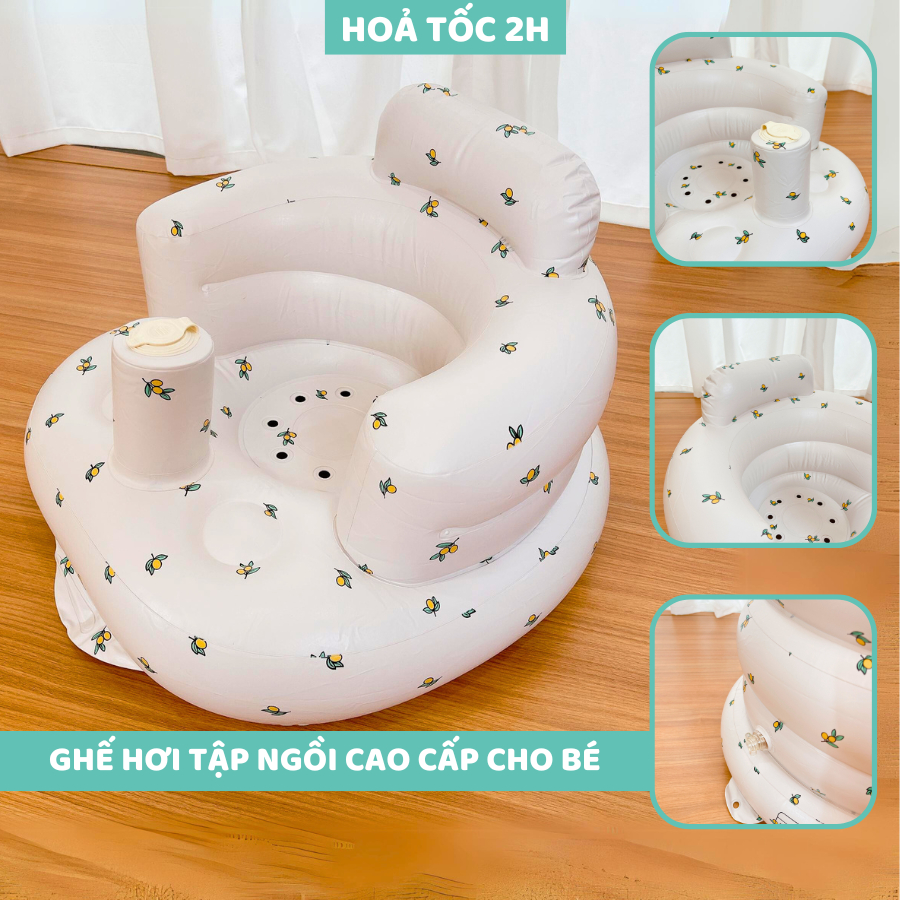 Ghế hơi tập ngồi cho bé, ghế phao tập ngồi cho bé từ 4 tháng tuổi mẫu Oliu bản cao cấp 9BABY