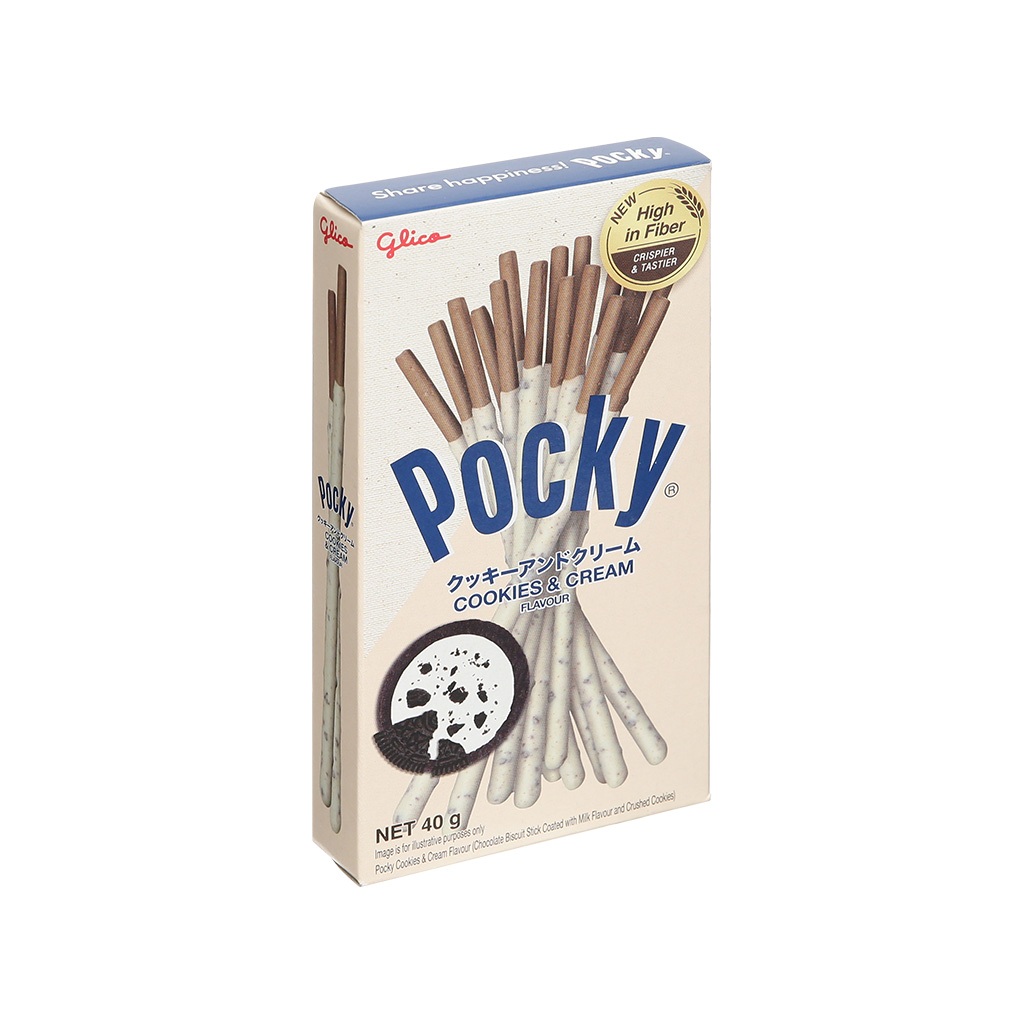 Bánh Que Pocky Glico Vị Cookies and Cream Taste (Hộp 40g - Trắng)