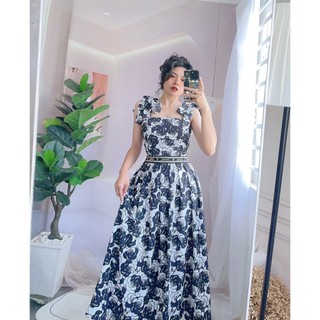 đầm lụa cột dây