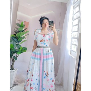 đầm lụa cột dây