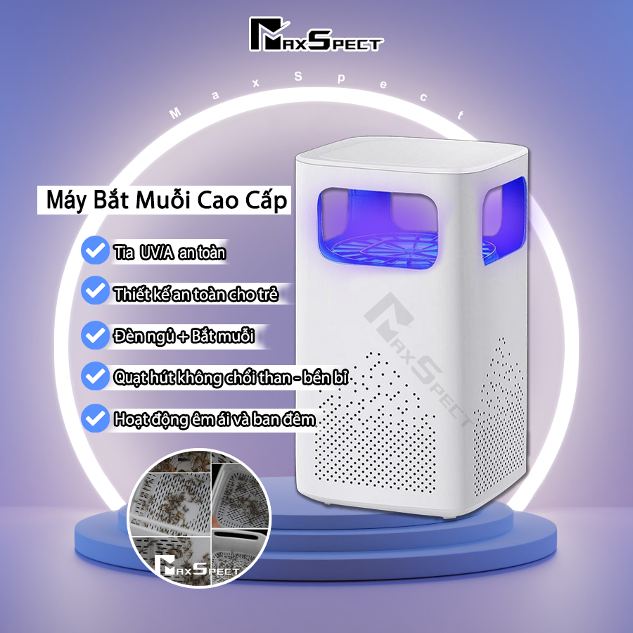 Đèn bắt muỗi Uv MaxSpect - Máy bắt muỗi sử dụng quạt và ánh sáng Uv  mẫu mới nhất MBMUV