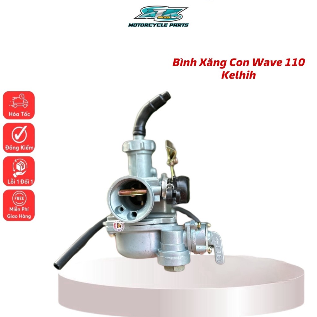 Bộ chế hoà khí wave 110 Future 110 bình xăng con mẫu new 2024 Phụ tùng