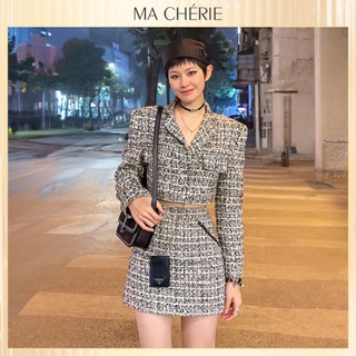 Set đồ nữ ma chérie normandy set chất vải tweed lót lụa