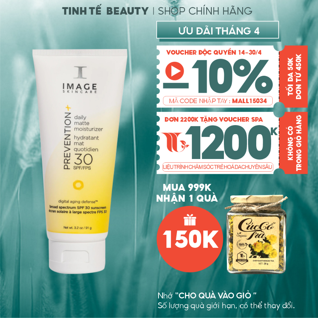 kem chống nắng da hỗn hợp, da dầu Image Skincare Prevention Daily Matte Moisturizer Oil Free SPF 30 91g