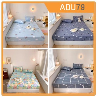 [ FREESHIP ❤️] Bộ Ga Giường Và Vỏ Gối Cotton Korea ADU79 Bedding Đủ Kích Thước Trải Nệm 1m4, 1m6, 1m8 Chưa Gồm Chăn