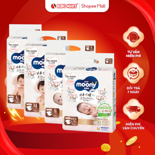 Tã Dán Moony Natural Trắng Bỉm Quần Moony Nhật Bản Cho Da Nhạy Cảm Của Trẻ Đủ Size (Bao Bì Ngẫu Nhiên) - Bibomart