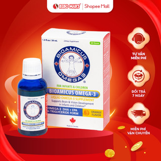 BioAmicus DHA Omega-3 Dạng Giọt  Phát Triển Não Bộ Tăng Cưởng Thể Chất Toàn Diện 30ml - Bibomart