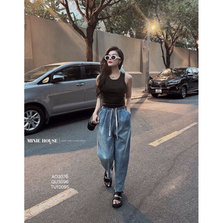 (CV) Quần jean baggy cạp chun 6632
