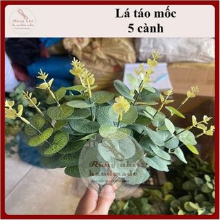 Lá táo mốc, bó 5 cành, lá táo giả, trang trí bó hoa
