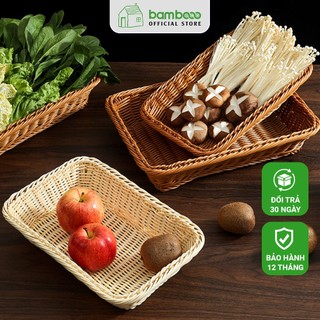 Khay nhựa đựng đồ đa năng cao cấp BAMBOOO ECO giỏ đựng rau, củ, quả trong bếp gia đình, nhà hàng, khách sạn, siêu thị