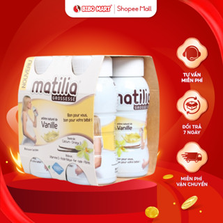 Sữa bầu Matilia Vị Vani Socola Dâu Tây Bánh Quy Sữa Bầu Pha Sẵn Bổ Sung Dưỡng Chất Cho Bé (Lốc 4 hộp) 200ml - Bibomart