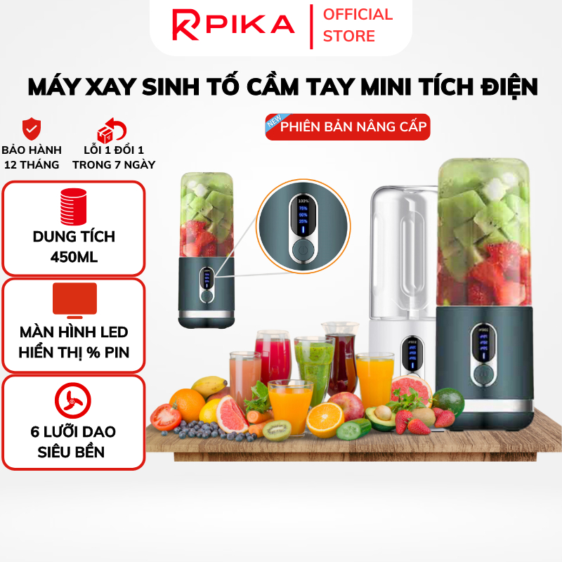 Máy Xay Sinh Tố Cầm Tay DELADEP Xay Hoa Quả Đa Năng Dung Tích 450ML Xay Siêu Mịn Nhỏ Gọn Tiện Lợi MXS06