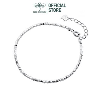 Lắc chân bạc nữ TLEE, vòng chân hạt vụn bạc trơn đơn giản TLEE JEWELRY LC0127