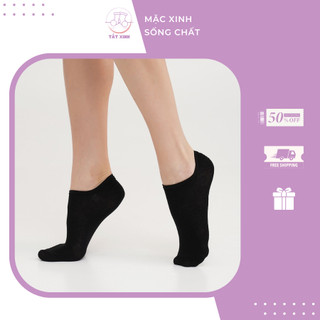 Tất nữ cổ ngắn đen trơn xuất dư