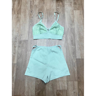 SET ÁO CROP VÀ QUẦN SHORT LƯNG CAO XUẤT DƯ