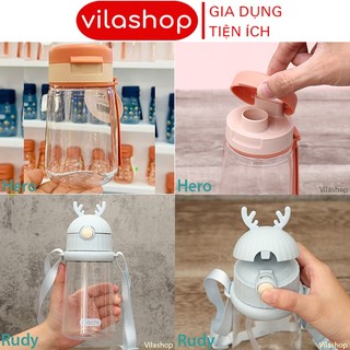 Bình Nước Cho Bé, Bình Nước Đi Học 350ml Nhựa Tritan An Toàn Tuyệt Đối