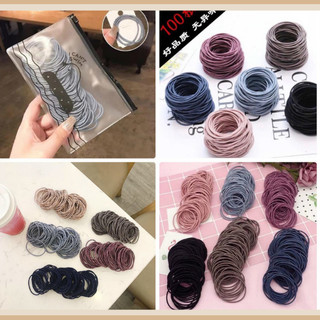Set 100 dây buộc tóc mix màu
