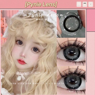 CÓ ĐỘ CẬN ♡︎ Kính áp tròng . lens xám nâu viền đen giãn tròng to búp bê | Pynielens ྀིྀི