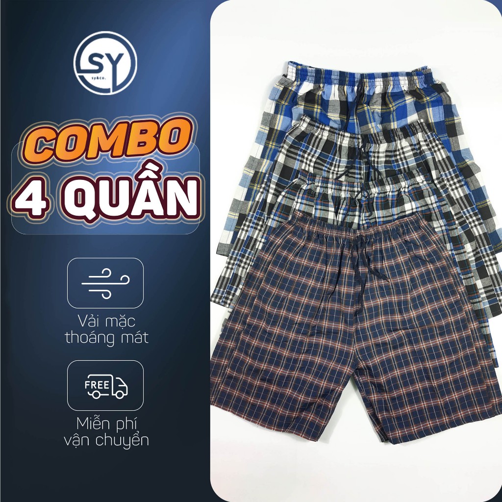 Quần Short Nam - Quần đùi nam Caro Mặc nhà dạo phố