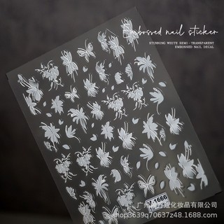 Sticker & Decal dán móng tay hoạt hình hoa lụa bướm mã mới 5D siêu hot