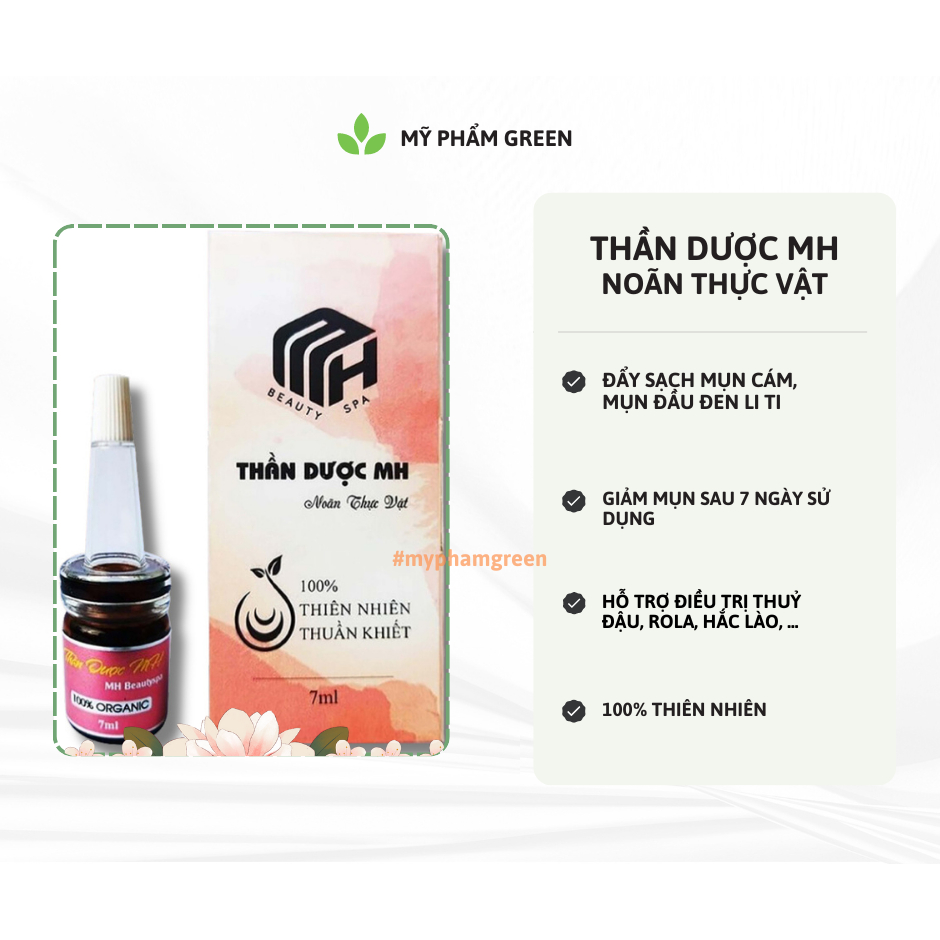 [CHÍNH HÃNG] Noãn Thực Vật MH Beauty Spa 7ml- Đẩy sạch MỤN ĐẦU ĐEN, mụn li ti. Phục hồi da hư tổn nặng